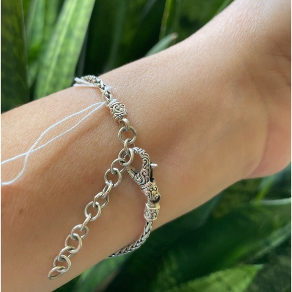 SS925/18K gold hook closure bracelet - Picture 5 of 10